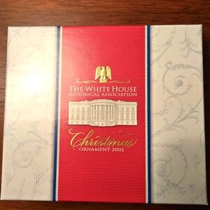 2002 The White House Historical Association Christmas Ornament Box And Paperwork